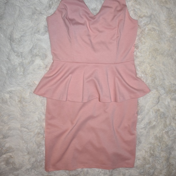 light pink peplum dress